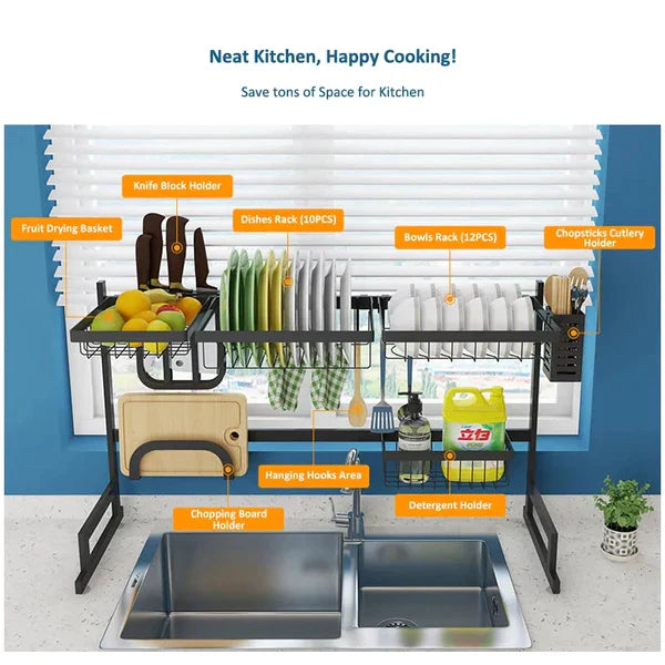 Over The Sink Dish & Utensils Drying Rack
