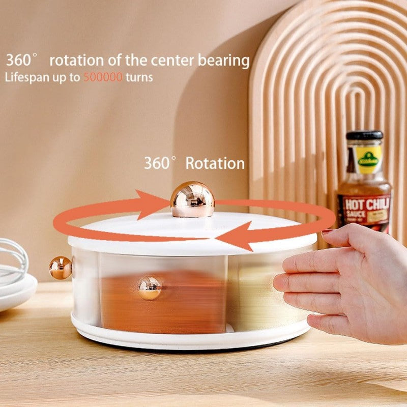 Kitchen Multifunctional Spice Dispenser, 360° Rotating Large Capacity Spice Seasoning Box
