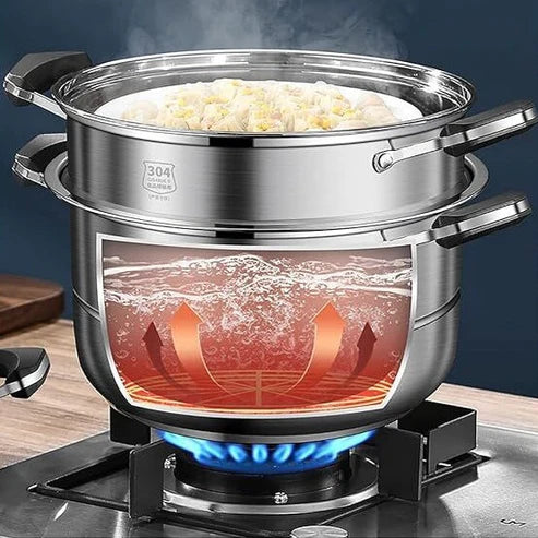 Steamer pot, Soup pot, Hot pot stainless steel