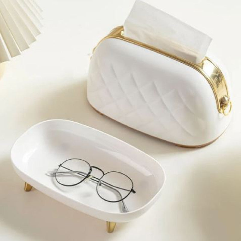 Creative Plastic Tissue Storage Box with Spring Holder