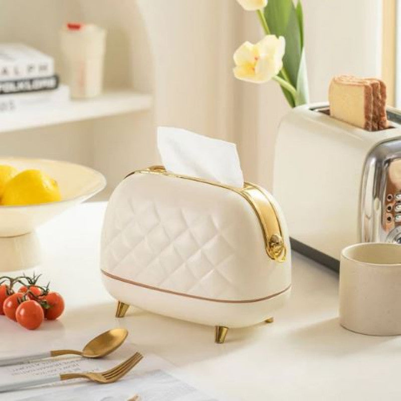 Creative Plastic Tissue Storage Box with Spring Holder