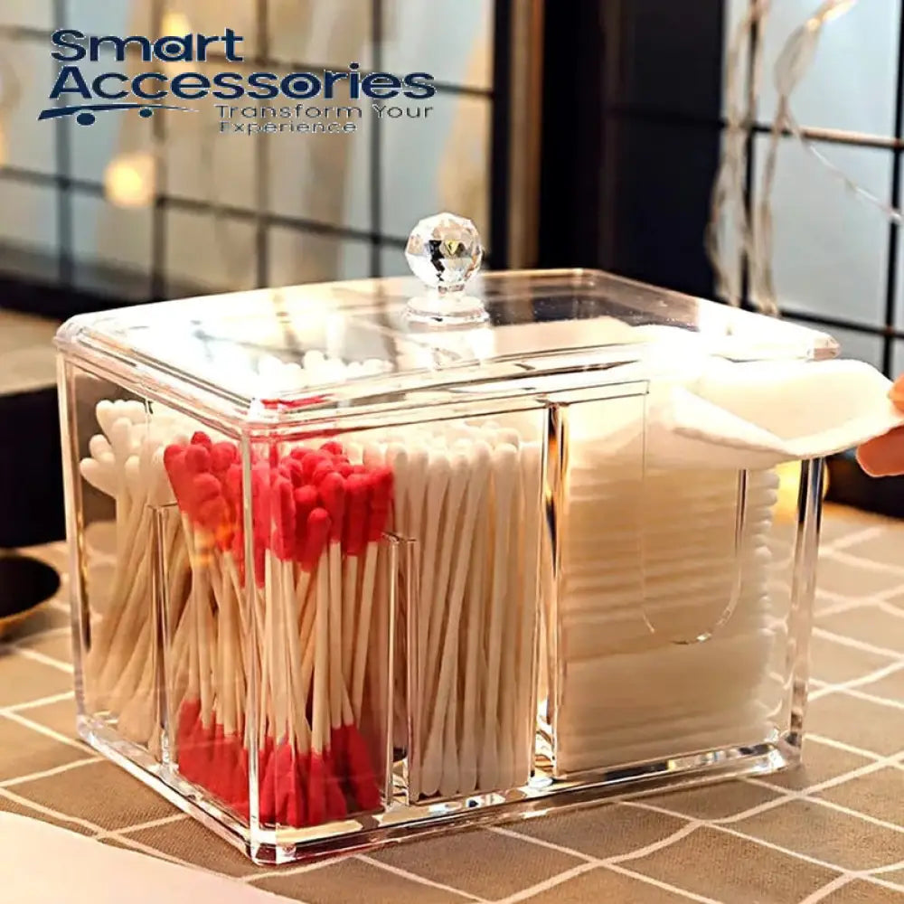 2 In 1 Acrylic Cotton Pod & Tissue Box