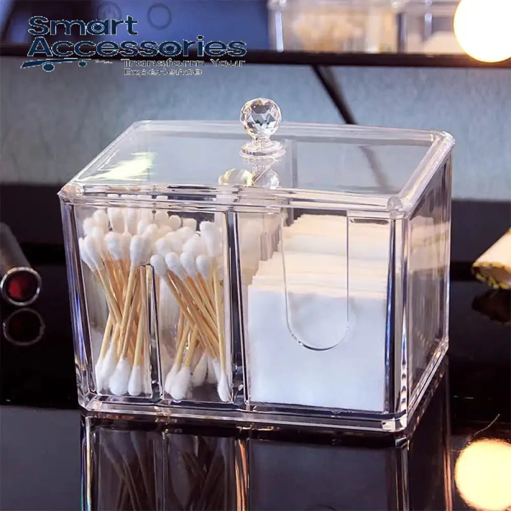 2 In 1 Acrylic Cotton Pod & Tissue Box