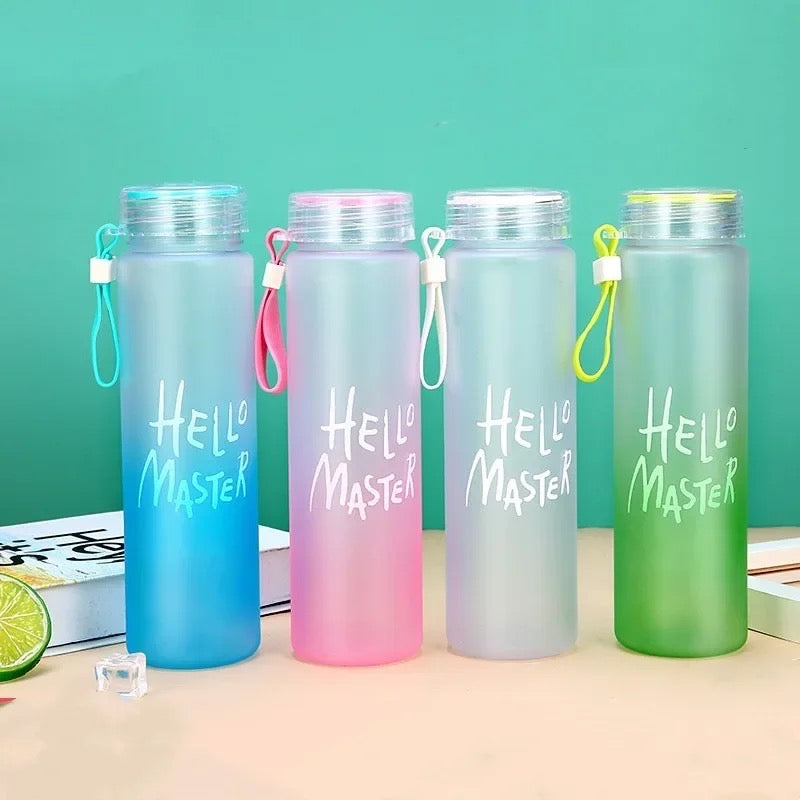 Hello Master Water Bottle, 480ml Transparent Gradient Colorful Bottle