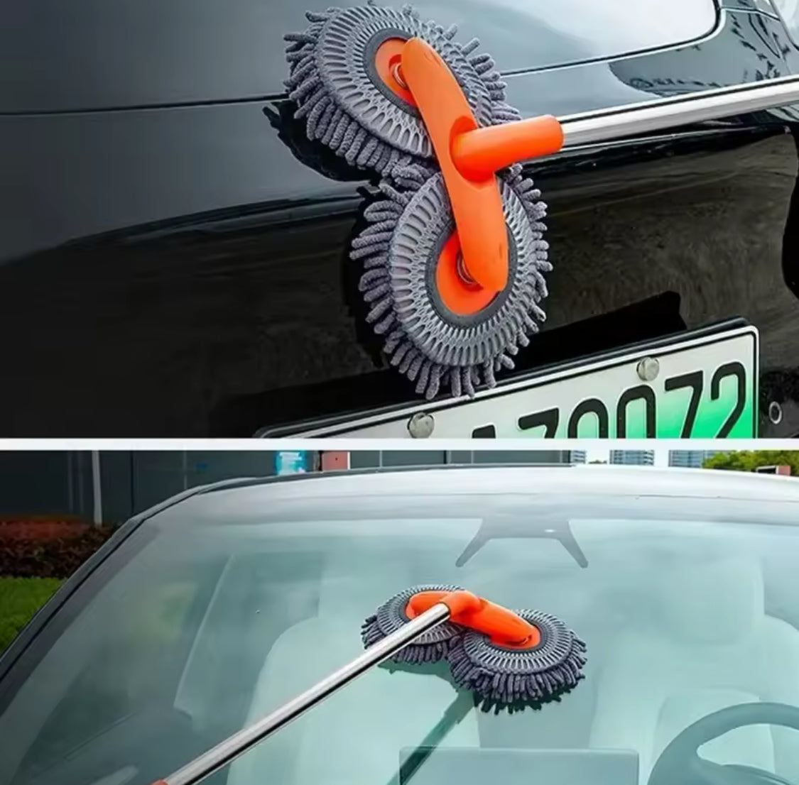 360° Rotation Car Washing Cleaning Brush, Long Handle Car Wash Mop, Telescopic Microfiber Mop