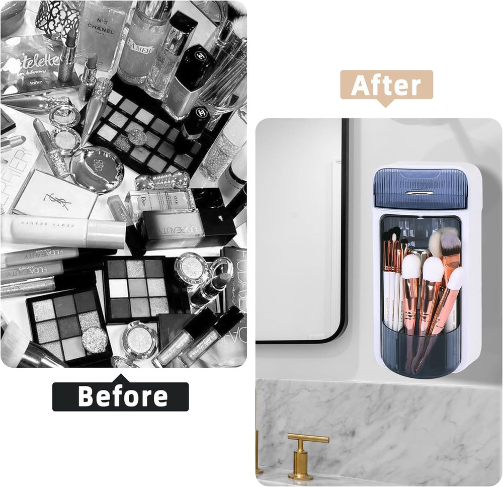 360 Rotation Makeup Brush Organizer, Large Capacity Make Up Brush Hold Rack Waterproof