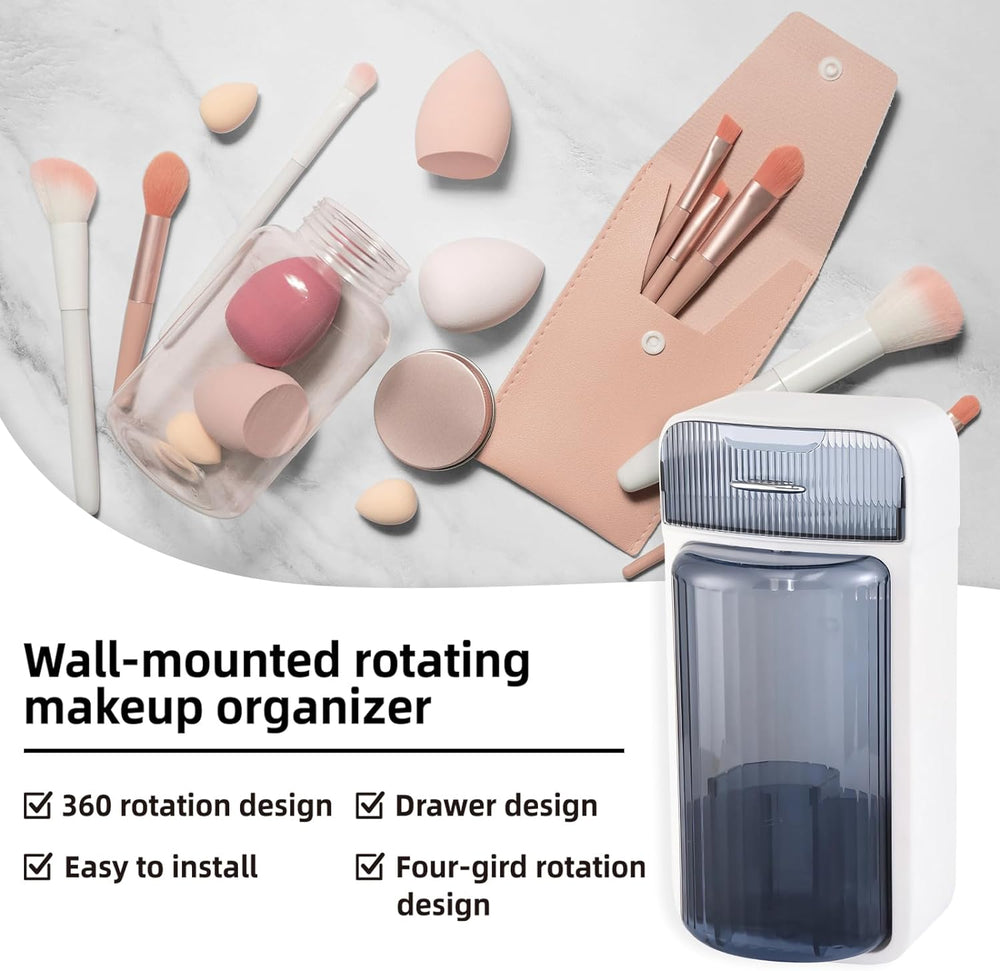360 Rotation Makeup Brush Organizer, Large Capacity Make Up Brush Hold Rack Waterproof