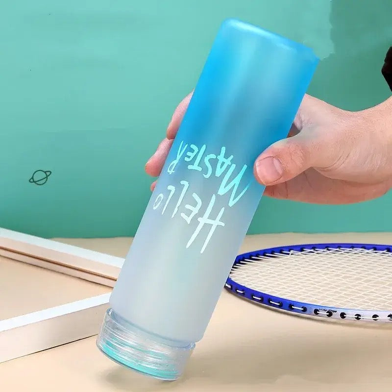 Hello Master Water Bottle, 480ml Transparent Gradient Colorful Bottle