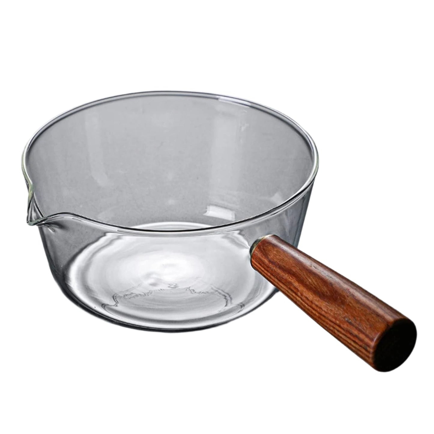 Mini Glass Saucepan With Wood Handle