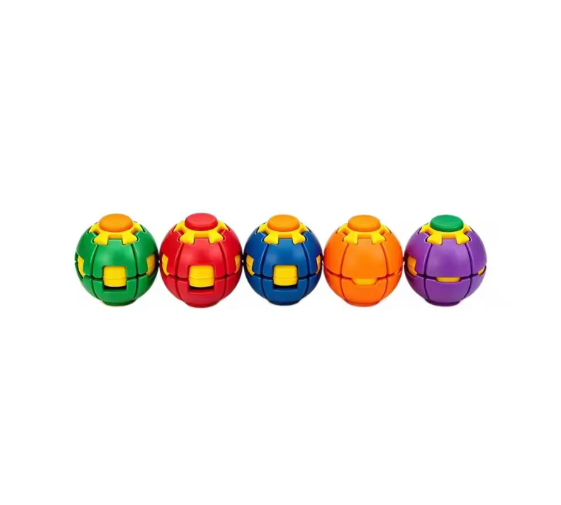 Fidget Magic Ball Spinner Cube Toy with Light – 3D Stress Relief Rotating Gyro Puzzle
