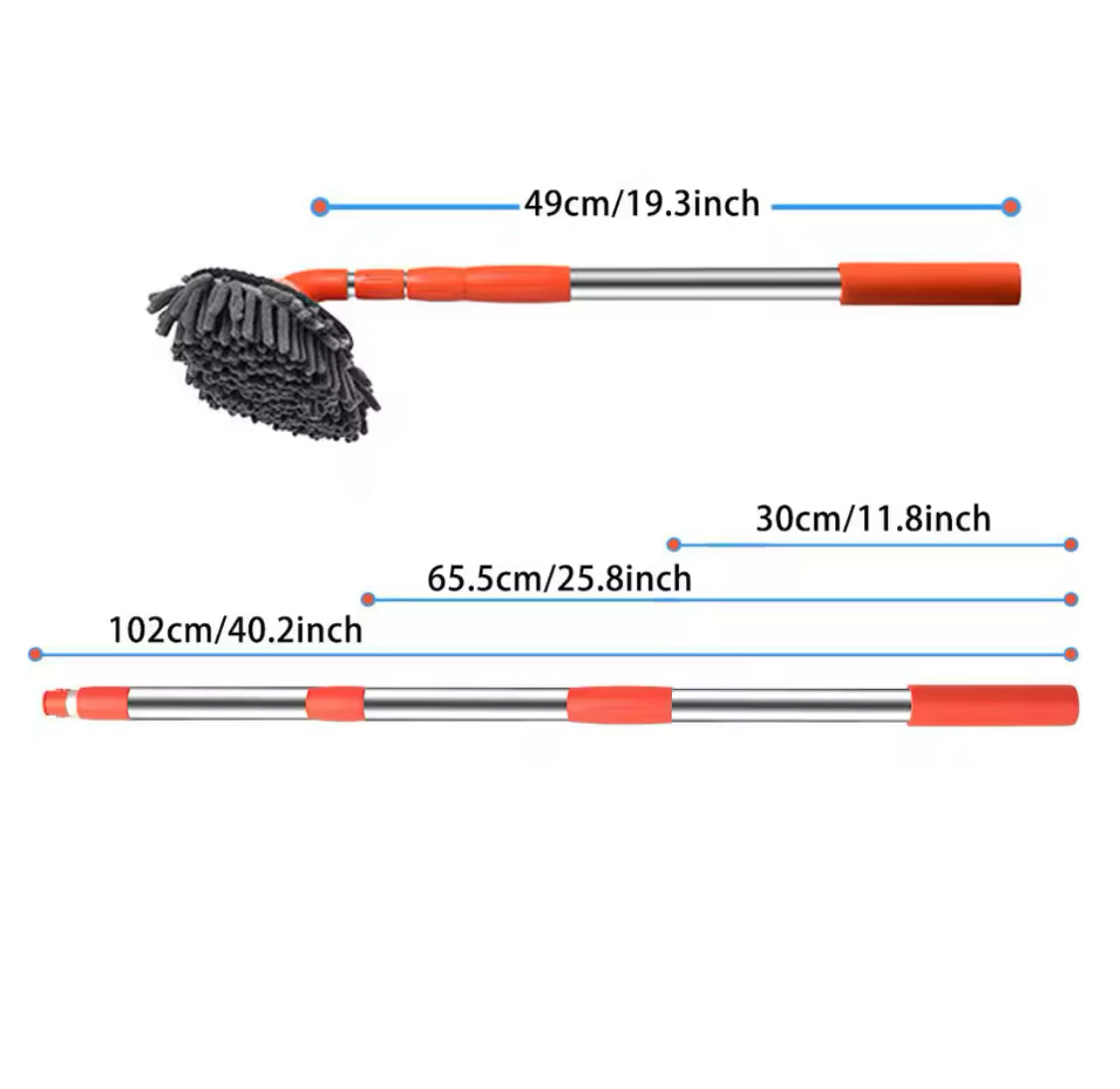 360° Rotation Car Washing Cleaning Brush, Long Handle Car Wash Mop, Telescopic Microfiber Mop