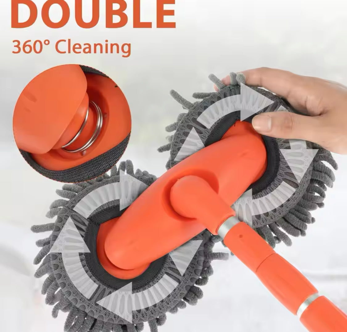 360° Rotation Car Washing Cleaning Brush, Long Handle Car Wash Mop, Telescopic Microfiber Mop