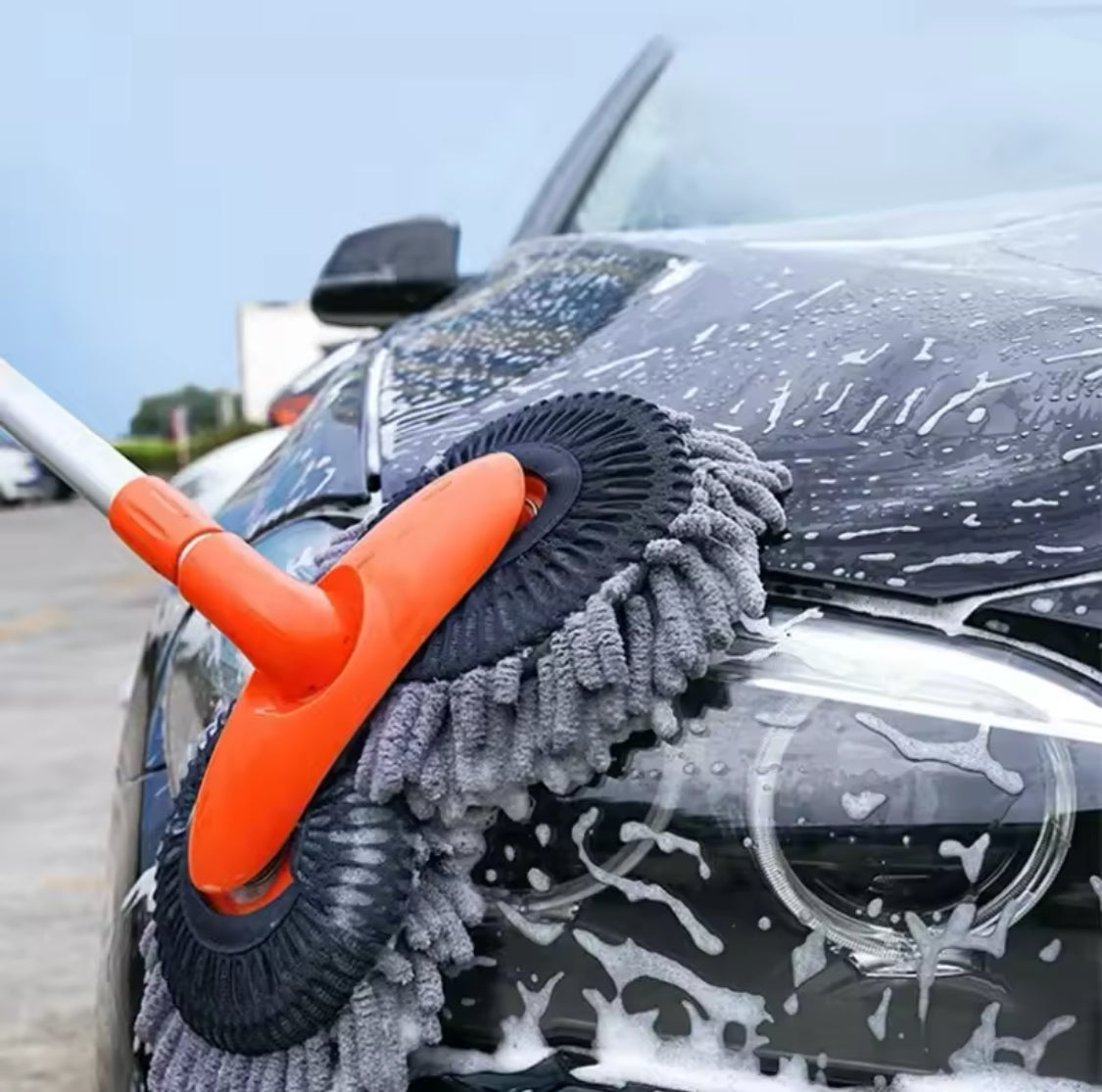 360° Rotation Car Washing Cleaning Brush, Long Handle Car Wash Mop, Telescopic Microfiber Mop