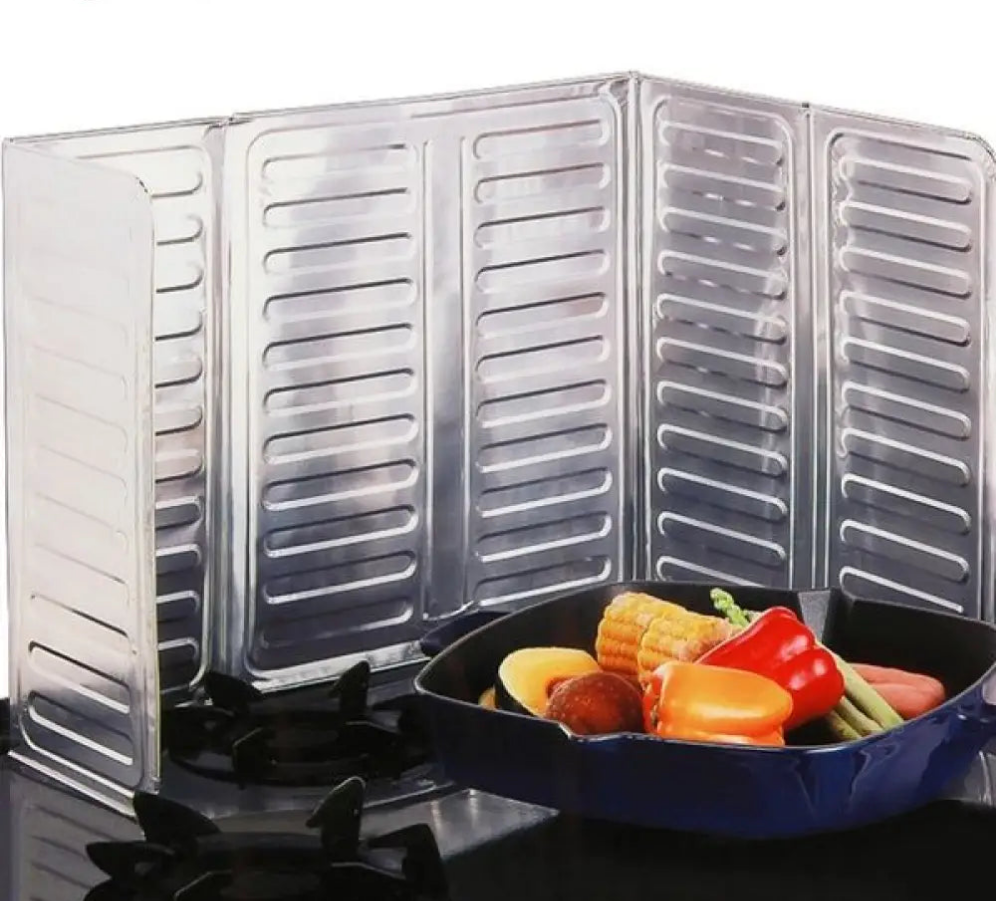 Foldable Aluminum Stove Splatter Guard β Oil Splash Shield for Cooking