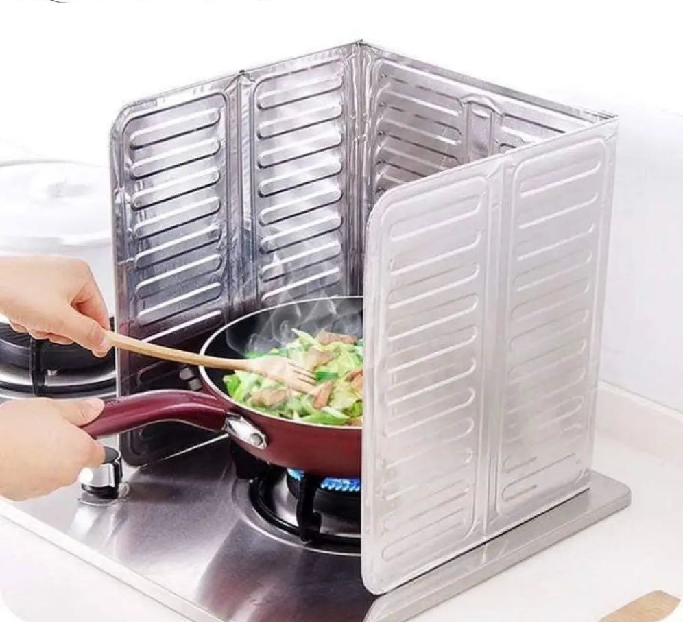 Foldable Aluminum Stove Splatter Guard β Oil Splash Shield for Cooking