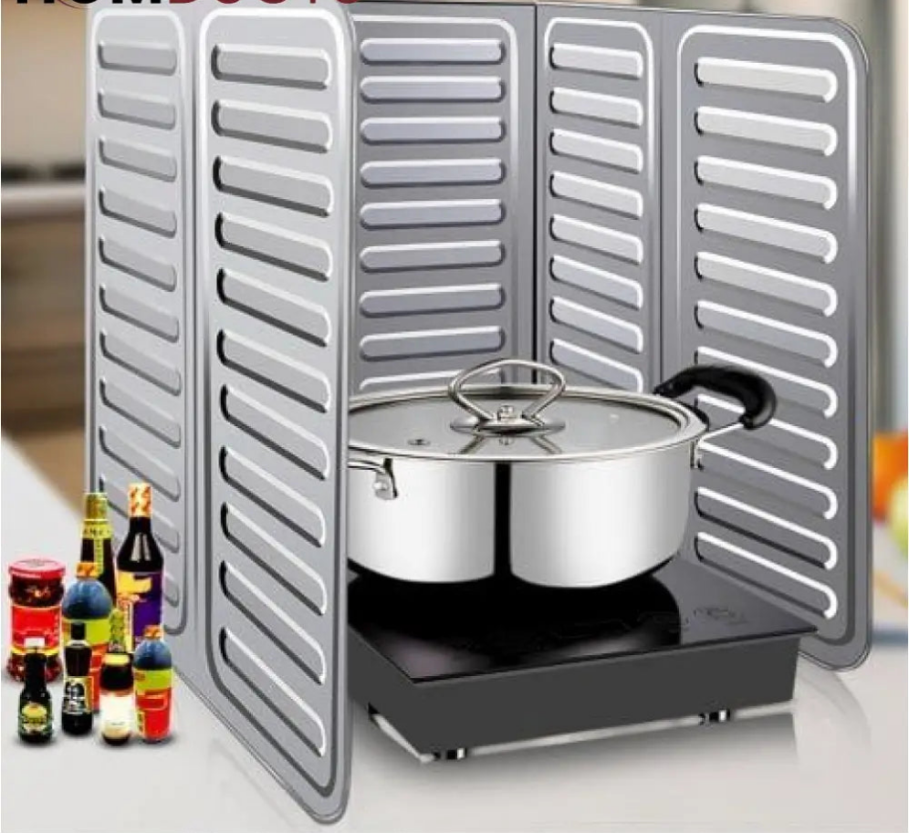 Foldable Aluminum Stove Splatter Guard β Oil Splash Shield for Cooking