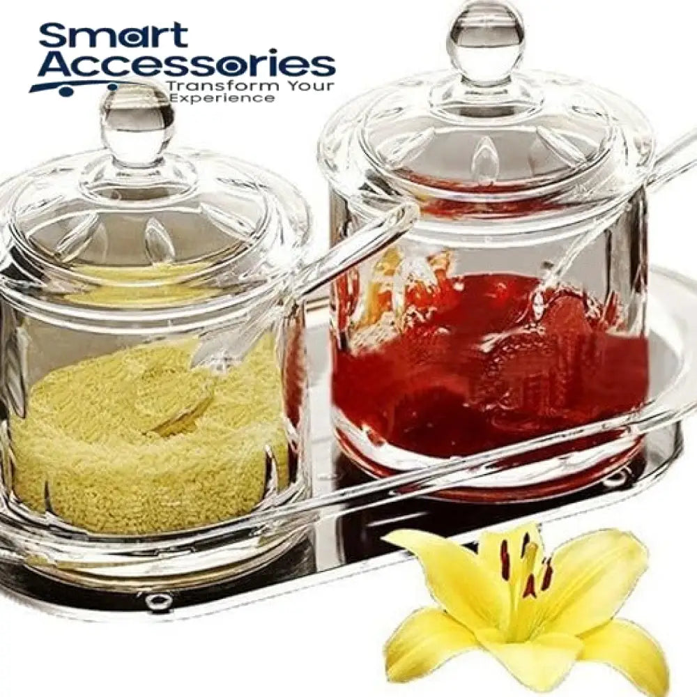 Acrylic Clear Glass Jam Jar Set