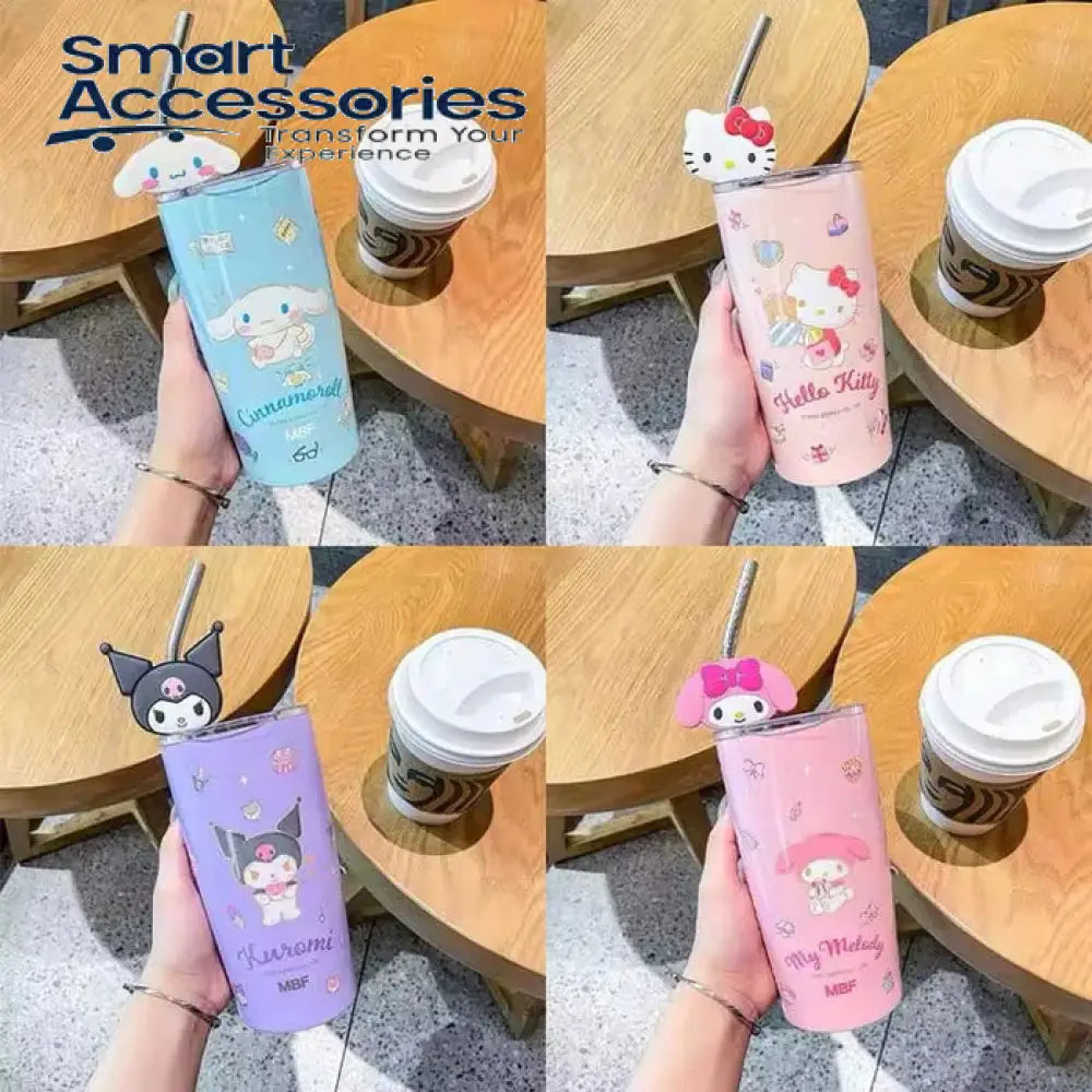Cartoon Anime Cup With Straw