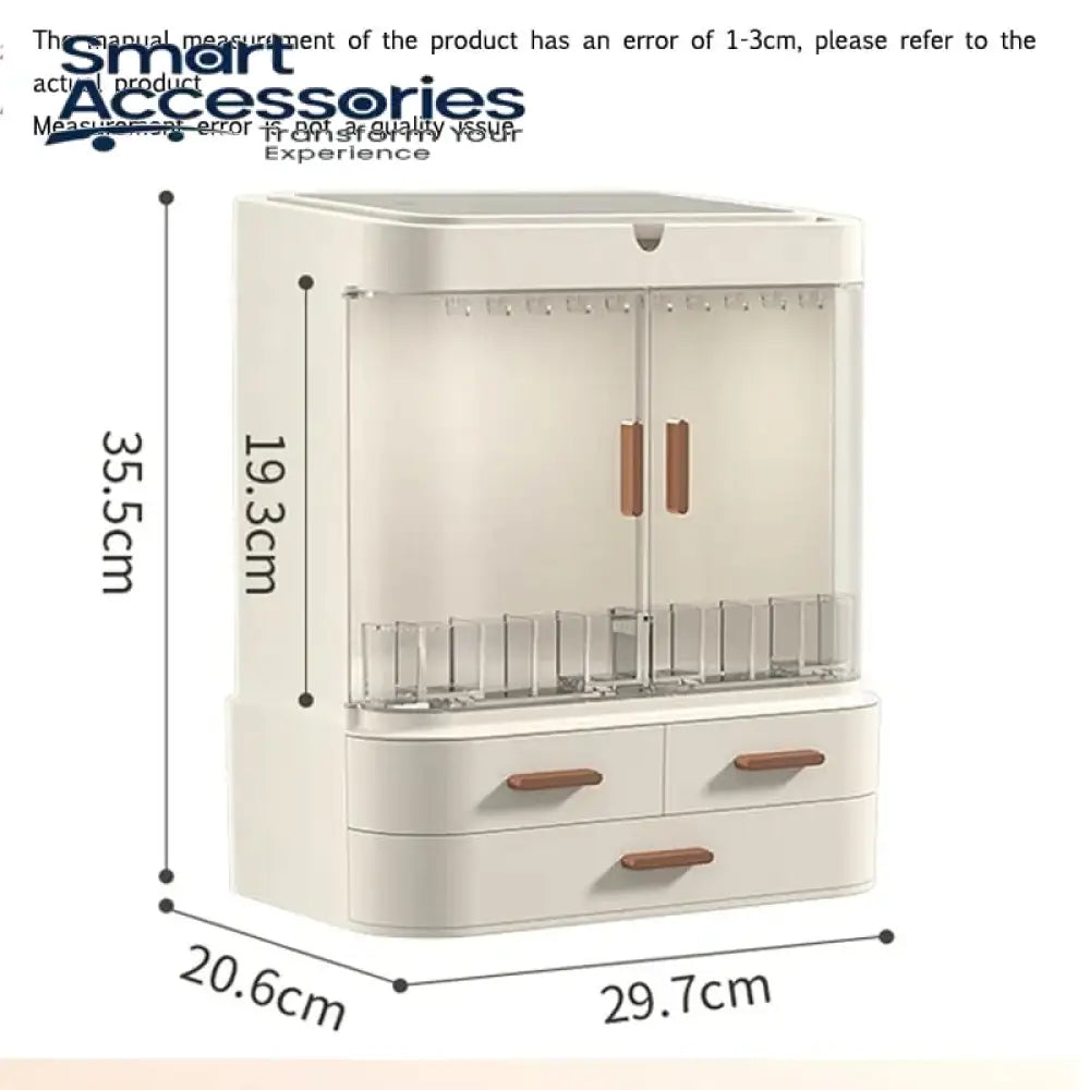 Cosmetic Storage Makeup Box With Mirror Led Light