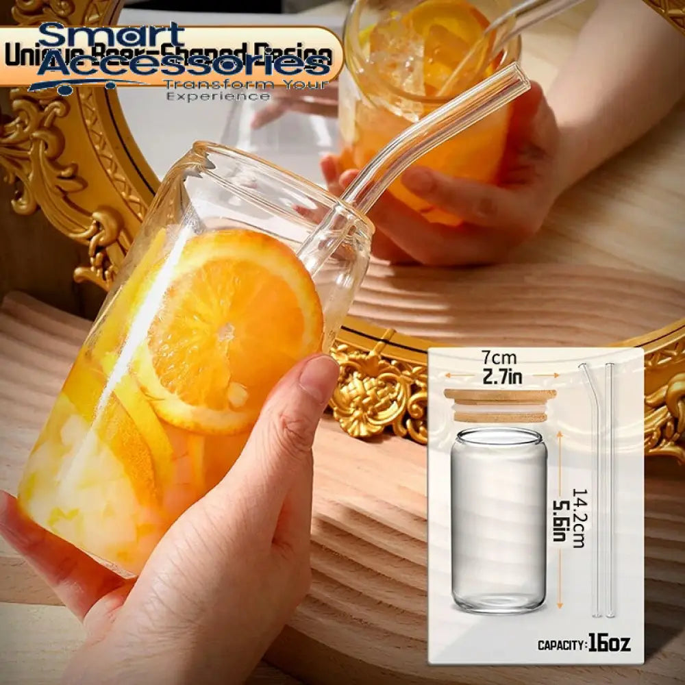 Drinking Glass With Straw -16O Can Shaped Cups