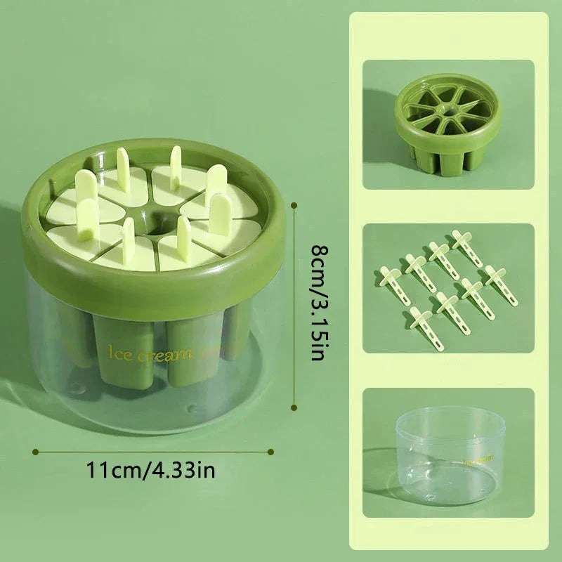 6-Cavity Popsicle Mould Set with Reusable Sticks – BPA-Free Ice Cream Maker