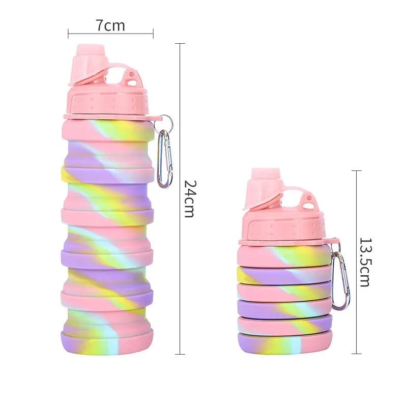500ml Creative Portable Silicone Folding Sports Water Bottle