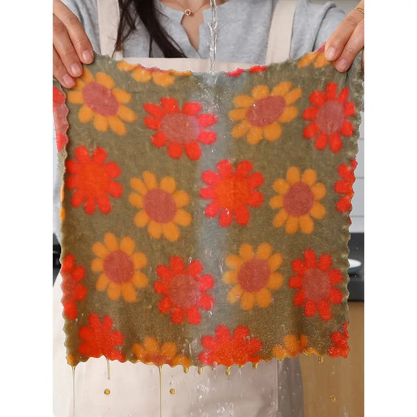 5-Piece Soft Floral Cotton Face Towel Set