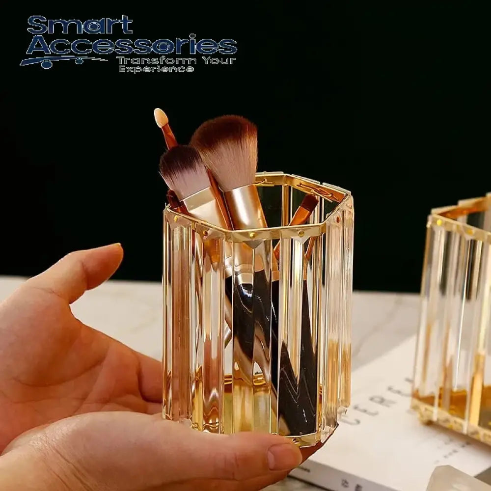Luxury Crystal Makeup Brush Bucket Women Storage Cosmetic