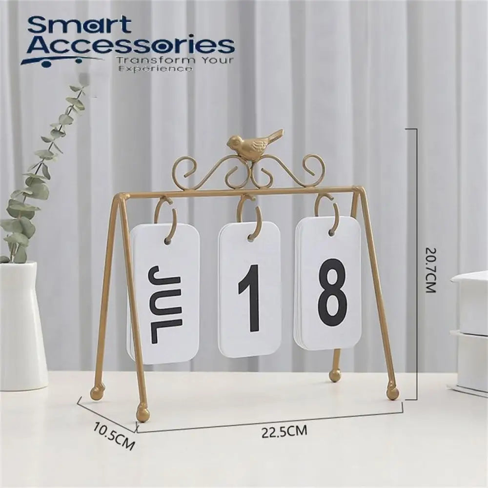 Metal Bird Office Desk Calendar
