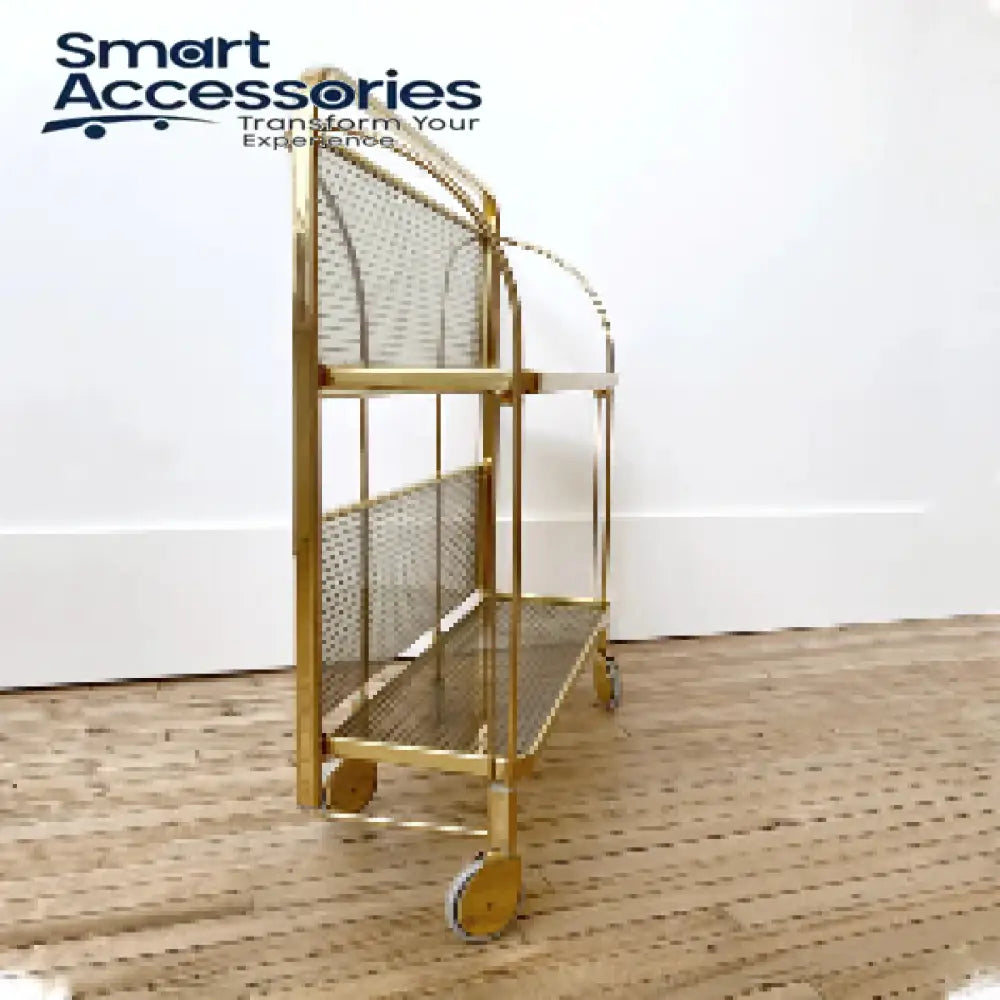 Modern Gold Folding Bar Cart Trolly