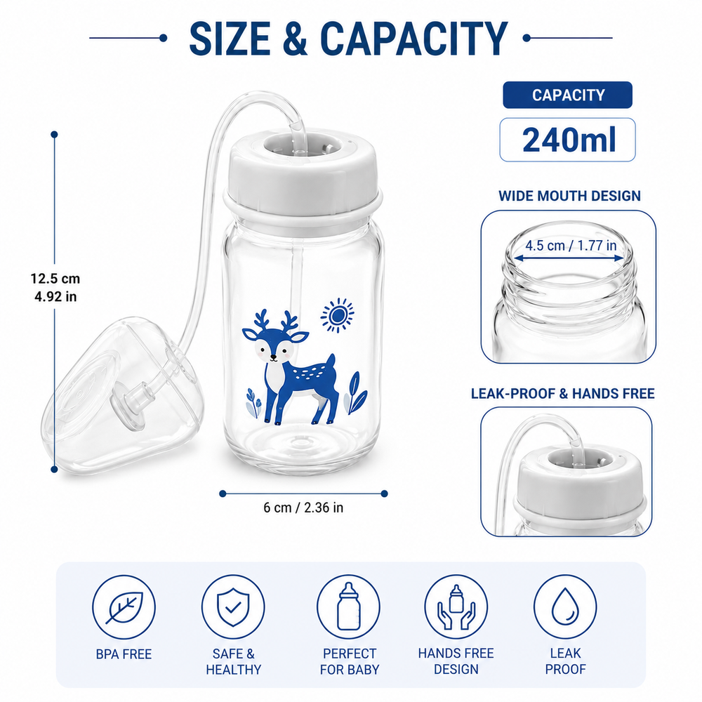 Silicone Tube Hands Free Baby Feeding Bottle