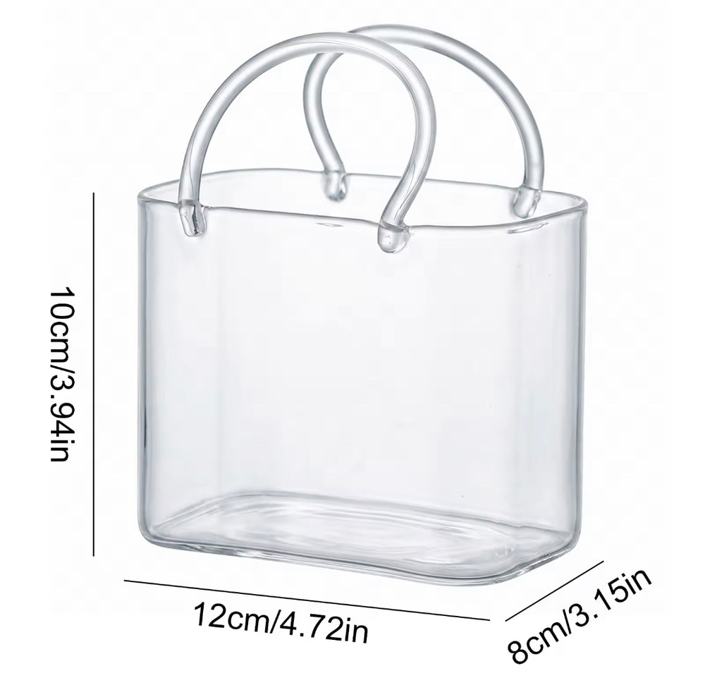 Modern Portable Glass Sipper Bag Mug With Straw