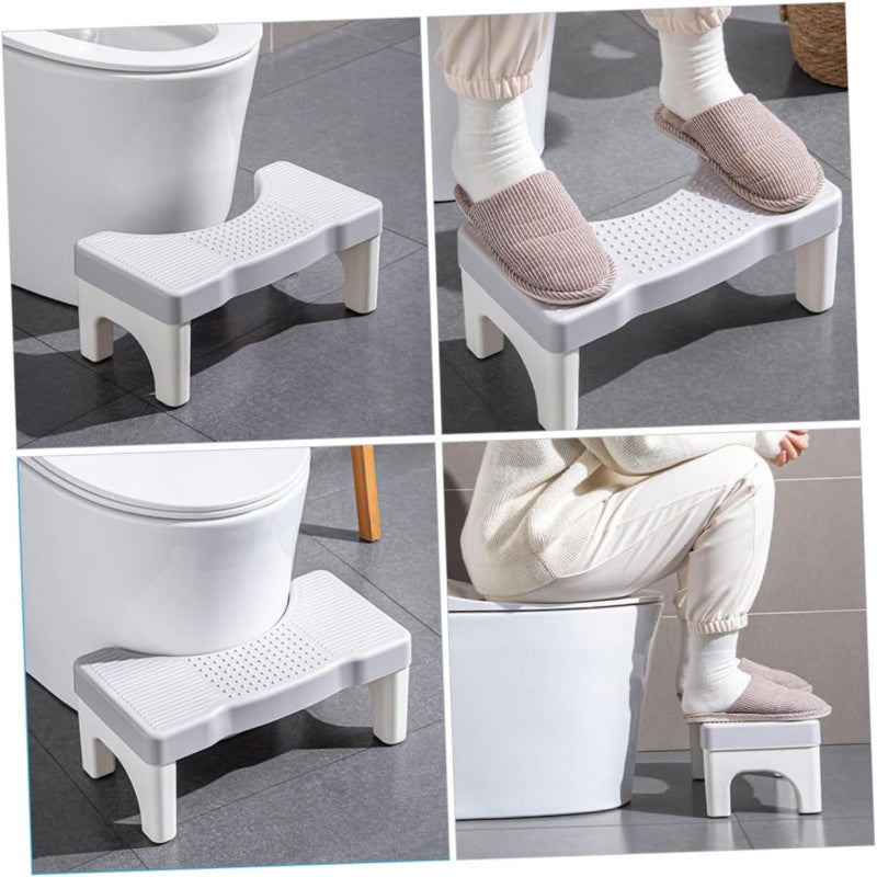 Adult Toilet Step Stool with Non-Slip Footrest - Comfortable Bathroom Accessory, Durable Plastic