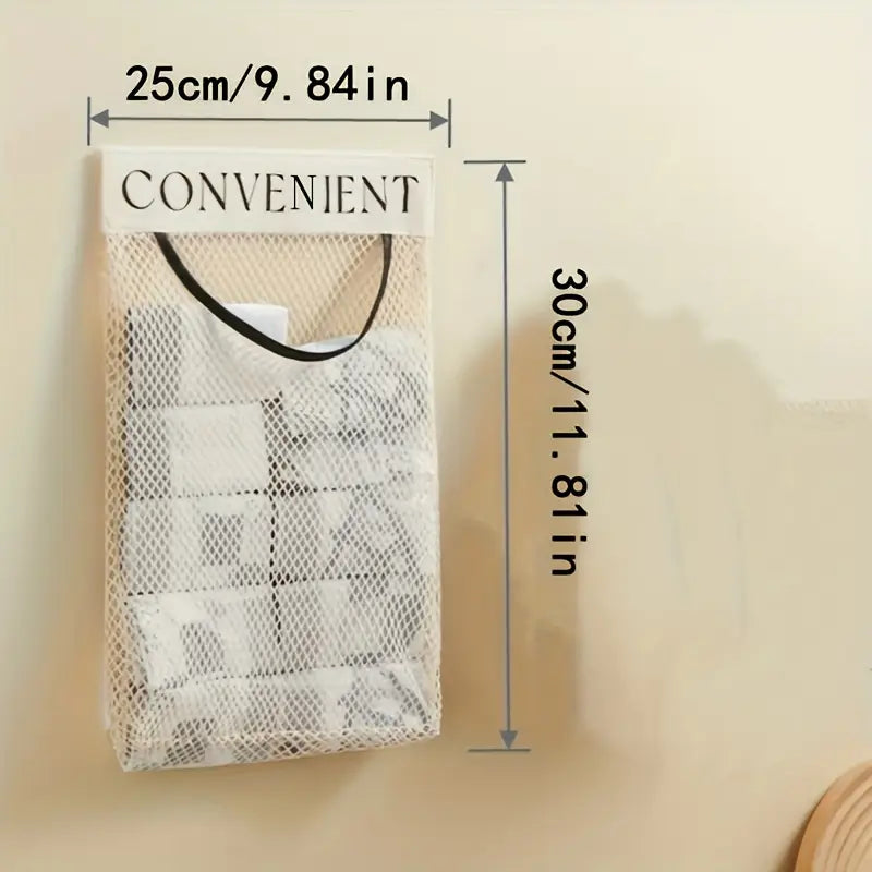 Large Capacity Mesh Storage Bag, Wall-Mounted Hanging Organizer
