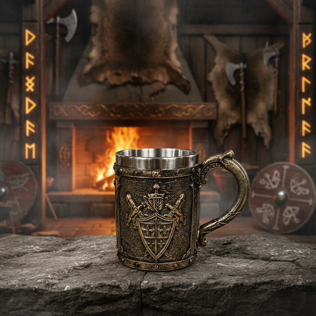 3D Knight Viking Warrior Style Stainless Steel Mug