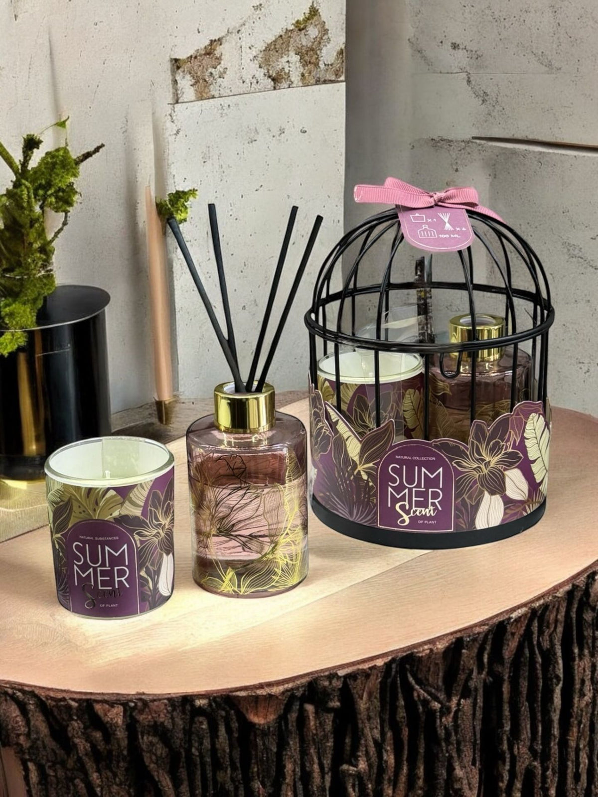 Luxury Birdcage Reed Diffuser & Scanted Candle Gift (1 Piece)
