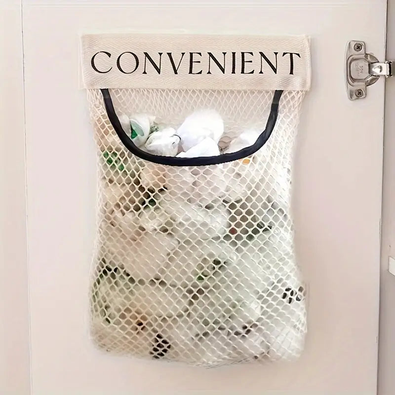 Large Capacity Mesh Storage Bag, Wall-Mounted Hanging Organizer