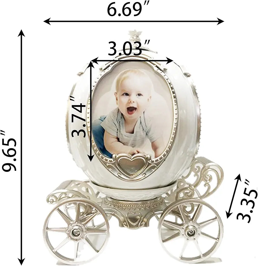 Rotating Decorative Photo Frame With Pumpkin Car Music Box
