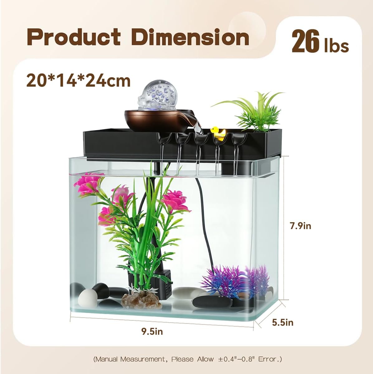 Eectric Tabletop Fish Aquarium Fountain