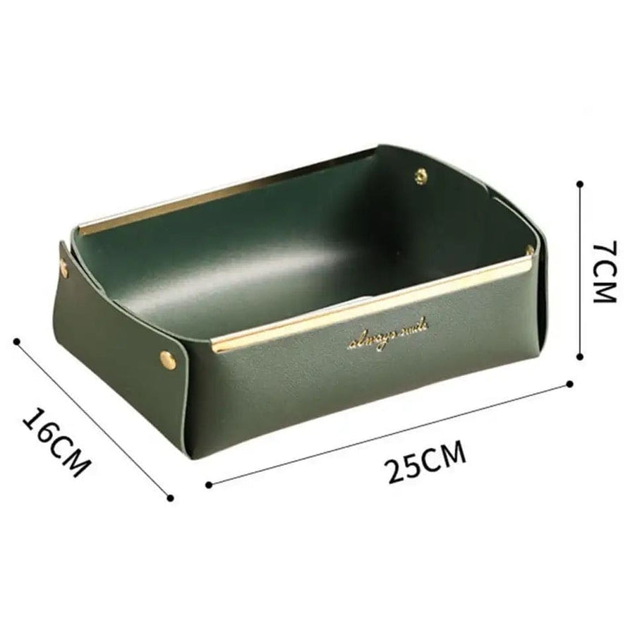 Premium Quality Desktop Leather Storage Tray Jewelry Organizer