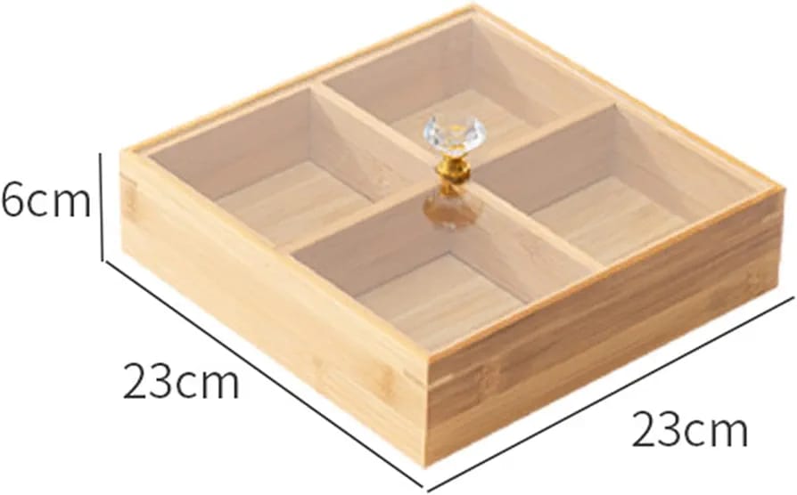 Elegant 4 Portion Wooden Serving Tray