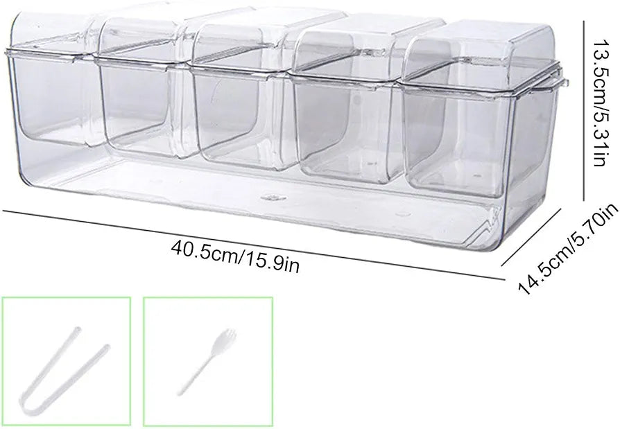 4 Compartments Tray With Removable Lid Container