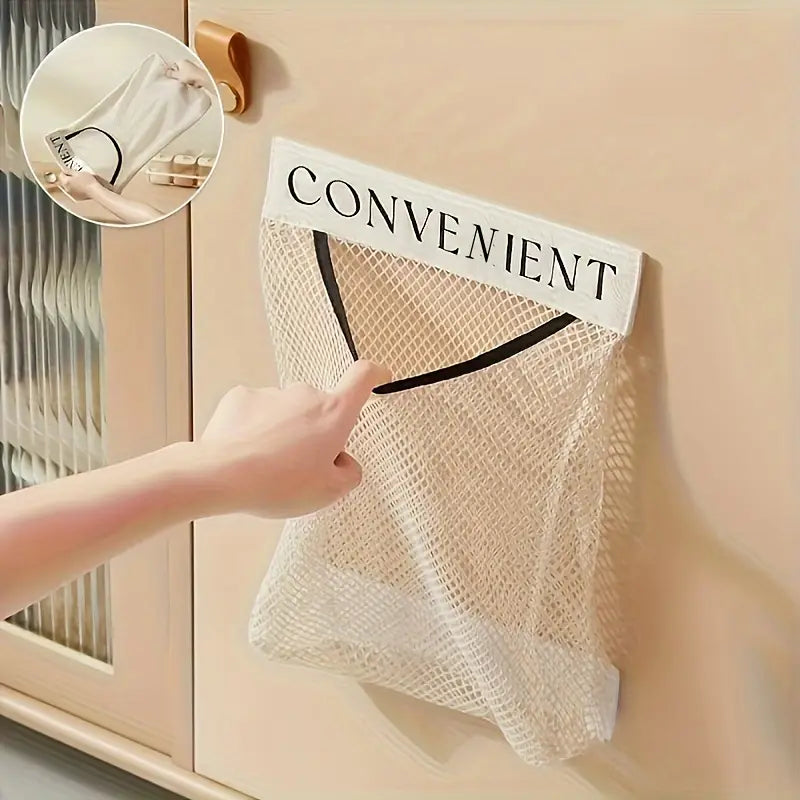 Large Capacity Mesh Storage Bag, Wall-Mounted Hanging Organizer