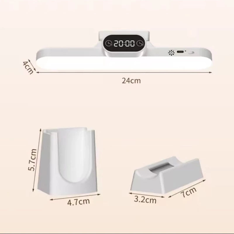 LuxeGlow LED Desk Lamp Clock Display Touch Control Learning Eye Protection (3 Colors Mode)