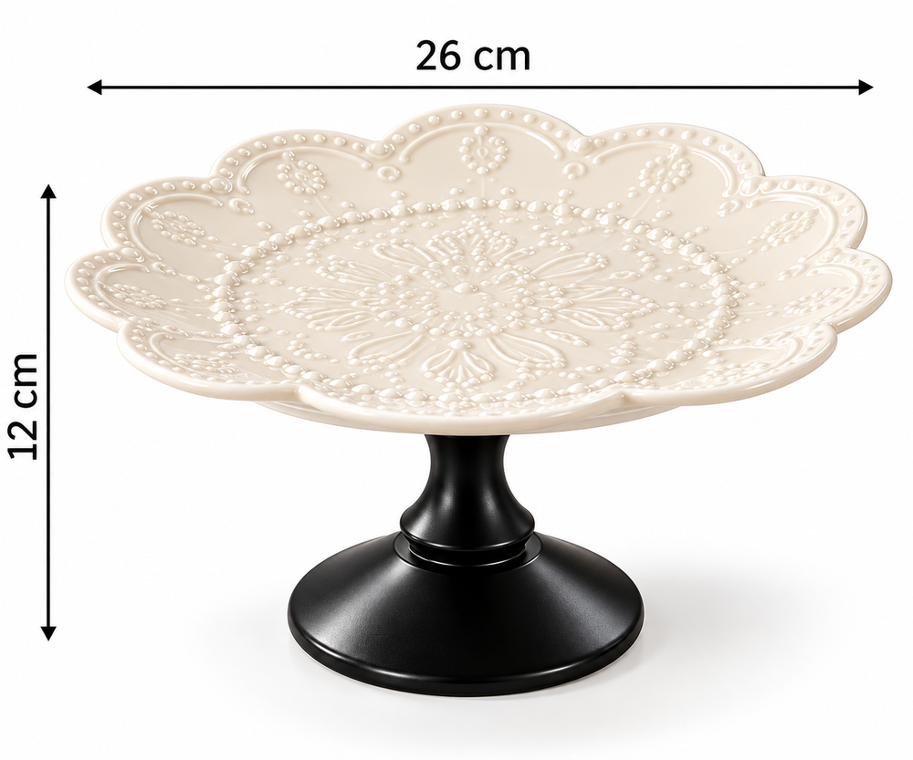 Elegant Floral Design Ceramic Cake Stand