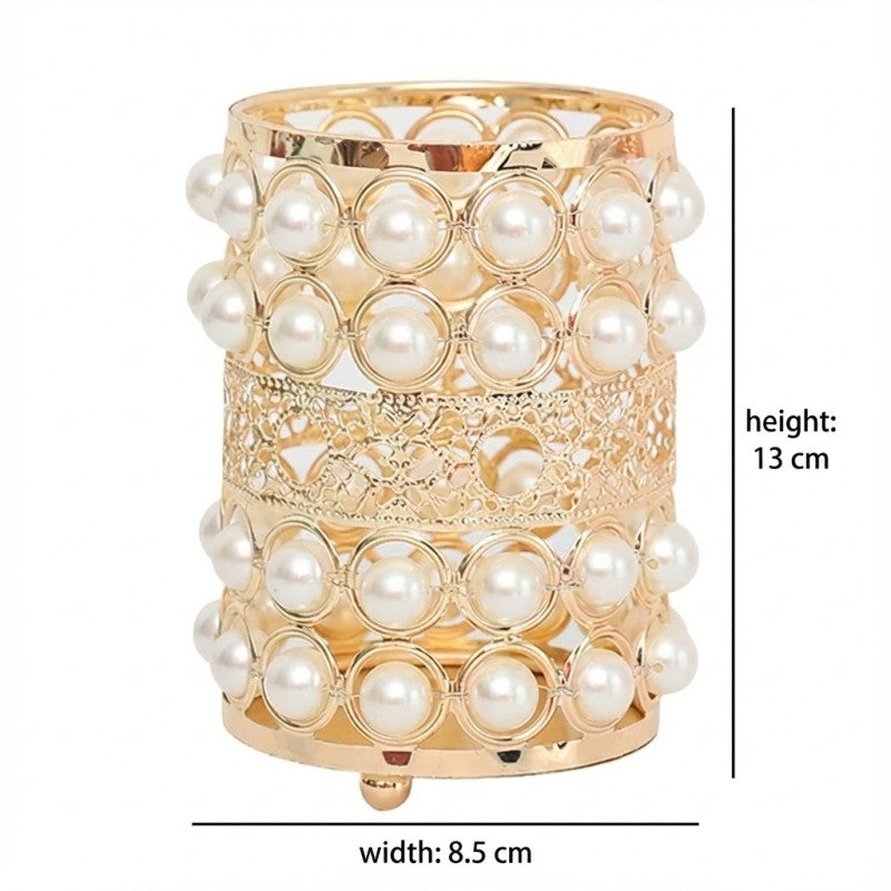 Round Golden Luxury Makeup Brush Holder