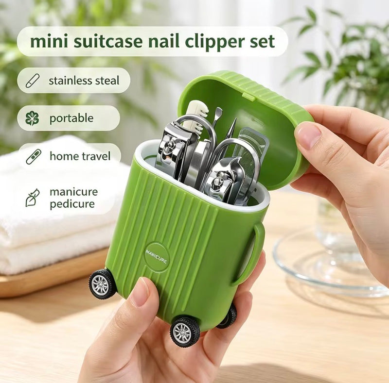 Suitcase Style Mini Travel Manicure Pedicure Kit