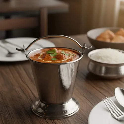 Desi Indian Style Classic Stainless Steel Serving Balti