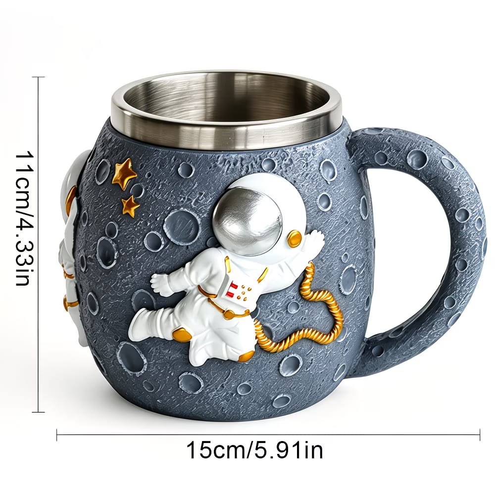3D Astronaut Cosmonaut Pattern Stainless Steel Mug (450ML)