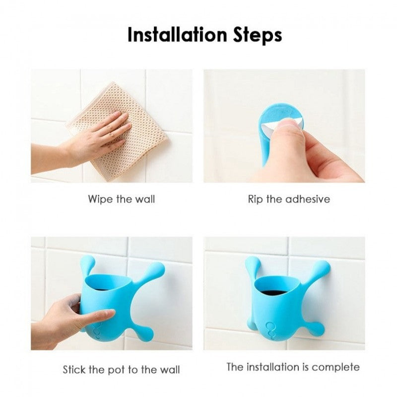 wall-Mounted Self-Adhesive Storage holder, Toothbrushes, Remotes, other small items.